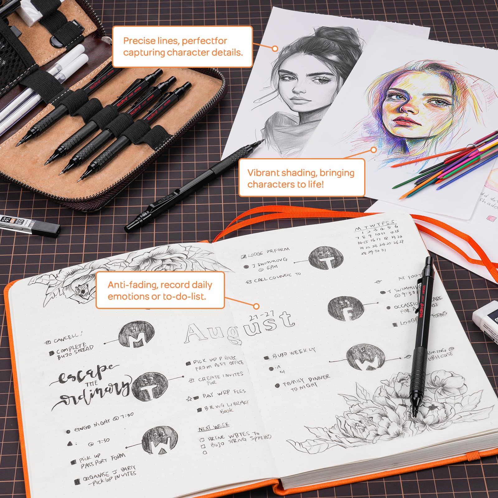 Amazon.co.jp: Nicpro ブラックメタルシャープペンシル20本